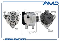 ��������� 57054J/AMD.EL567 (80�, VALEO type) (POLY-V6) AMD